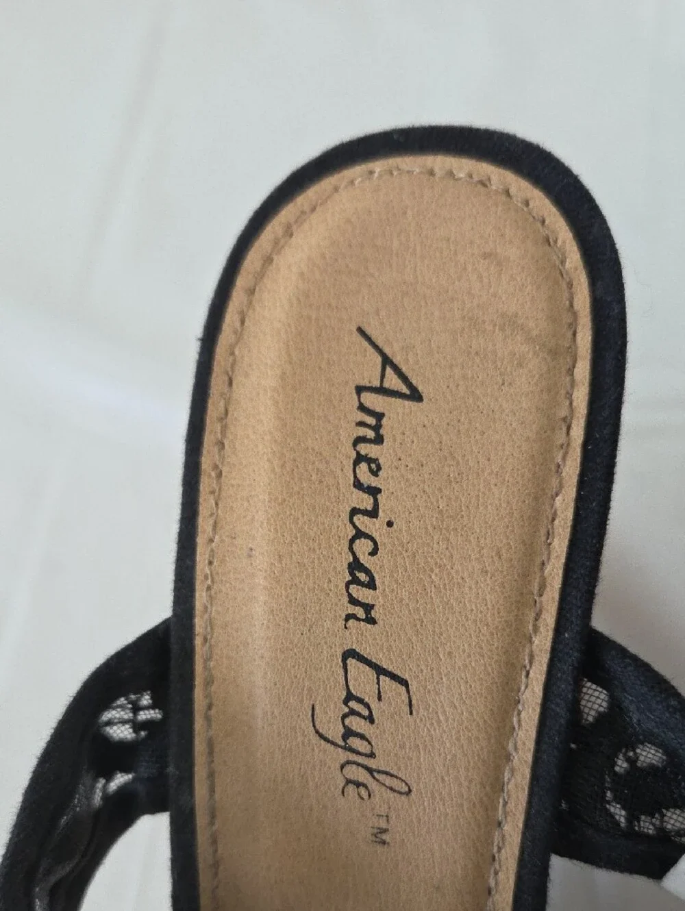 American Eagle Outfitters Black Lace Heeled Sandals